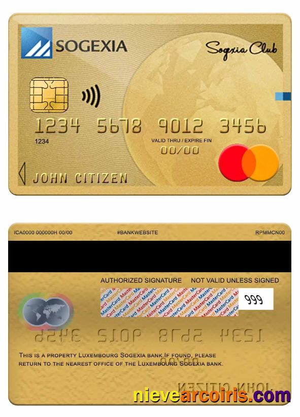 Luxembourg Sogexia bank mastercard